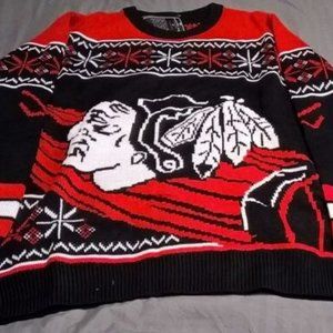 Chicago Blackhawks Crewneck Ugly Pullover Sweaters Size XL Brand New